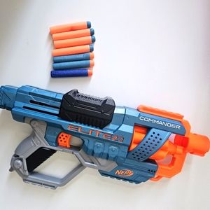 NERF Elite 2.0 Commander RD-6 Blaster Works W/Darts Blue